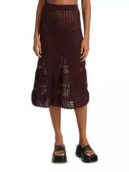 Миди - Юбка Wales Bonner, aubergine