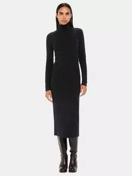 Миди-платье annie sparkle с округлым вырезом горловины Whistles, черный