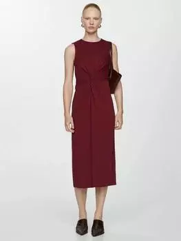 Миди-платье без рукавов fertina twist спереди Mango, темно-красный