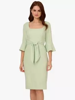 Миди-платье длиной до колен с расклешенным рукавом и завязкой на талии Adrianna Papell, цвет Light Green