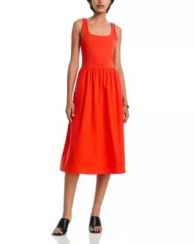 Миди-платье-майка с элементами микс-медиа SPANX, красный