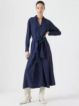 Миди-платье maya с завязками спереди HUSH, темно-синий