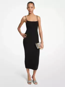 Миди-платье с цепочными бретелями Michael Michael Kors, черный