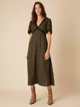 Миди-платье с цветочной кружевной отделкой khairan Nobody's Child, зеленый/разноцветный