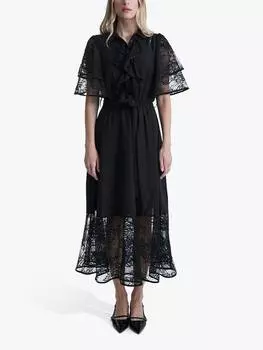 Миди-платье с оборками спереди James Lakeland, черный