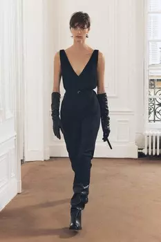 Миди платье с поясом ZARA, черный