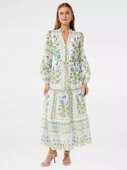 Миди-платье с принтом тара Forever New, зеленый/разноцветный