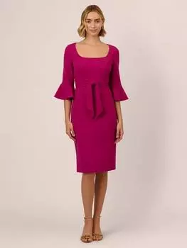 Миди-платье с расклешенным рукавом и завязкой спереди Adrianna Papell, цвет Wine Berry