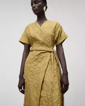 Миди-платье с запахом Adolfo Dominguez, желтый