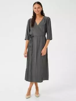 Миди-платье с запахом mira KAFFE, цвет Black Oyster