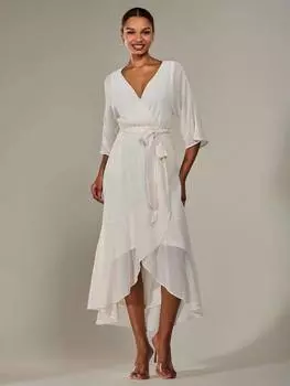 Миди-платье с запахом спереди Jolie Moi, кремовый