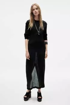 Миди-платье ZARA, черный