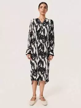 Миди-платье zaya с завязками на талии Soaked In Luxury, черный/белый