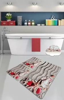 Миджольнир, - CHL4484, Разноцветный, коврики для ванной, 700 г/м, 100% бархатная ткань Mijolnir, мультиколор