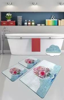 Миджольнир, Фенхель- CHL4517, Colorful, коврики для ванной, 700 г/м, 100% бархатная ткань Mijolnir, мультиколор