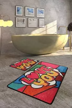 Миджольнир, Красный- CHL2360, Разноцветный, коврики для ванной, 700 г/м, 100% бархатная ткань Mijolnir, мультиколор