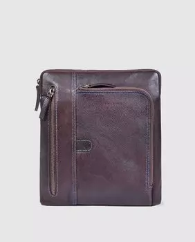 Miguel Bellido мужская коричневая кожаная сумка через плечо на молнии Miguel Bellido, коричневый