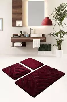 Mijolnir, Alya- CHL3154, вишня, коврики для ванной, 1450 гр/м, 100% полиакрил, красный