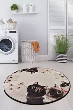 Mijolnir, Angry- ALS1040, разноцветный, коврики для ванной, 700 г/м, 100% бархатная ткань, мультиколор