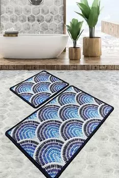 Mijolnir, Azul- CHL5175, Colorful, коврики для ванной, 700 г/м, 100% бархатная ткань, мультиколор