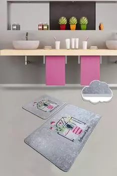 Mijolnir, Botanical- CHL4502, Colorful, коврики для ванной, 700 г/м, 100% бархатная ткань, мультиколор