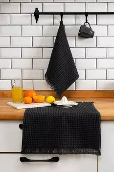 Mijolnir, Burton - Антрацит, комплект полотенец (2 шт), антрацит, 100% ХЛОПОК, 33 х 50 см, серый