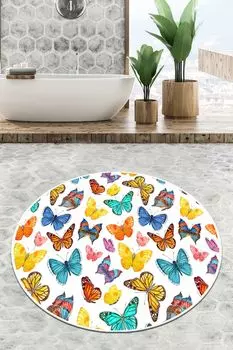 Mijolnir, Butterfly- CHL4628, Разноцветный, коврики для ванной, 700 г/м, 100 % ПОЛИЭСТЕР, мультиколор