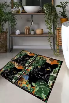 Mijolnir, Черный, Набор ковриков для ванной (3 шт.), Разноцветный, 100 % ПОЛИЭСТЕР, 50 x 60 см, мультиколор