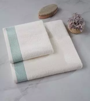 Mijolnir, Colorful Ivory - Mint, комплект полотенец (2 шт), мятный, 100% ХЛОПОК, 50 х 90 см, зеленый