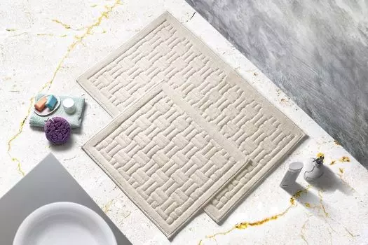 Mijolnir, Cottonkt 000014, набор ковриков для ванной (2 шт.), кремовый, 100% ХЛОПОК, 50 x 60 см, бежевый