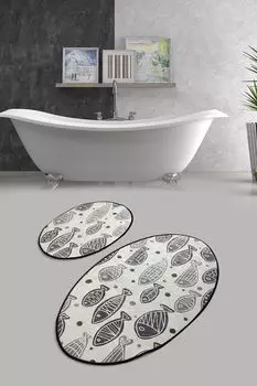 Mijolnir, Fish- CHL1540, разноцветный, коврики для ванной, 700 г/м, 100% микрополиамид, мультиколор