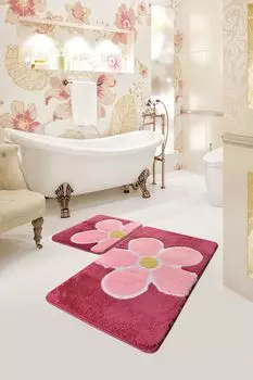 Mijolnir, Flower- CHL2248, разноцветный, коврики для ванной, 1450 г/м, 100% полиакрил, мультиколор