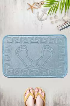 Mijolnir, Foot- CHL4332, светло-голубой, коврики для ванной, 100% бархатная ткань, светло-синий