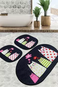 Mijolnir, Four- CHL4958, Разноцветный, коврики для ванной, 700 г/м, 100 % ПОЛИЭСТЕР, мультиколор