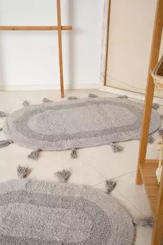 Mijolnir, Hana, набор ковриков для ванной (2 шт), серый, 100% ХЛОПОК, 40 х 60 см