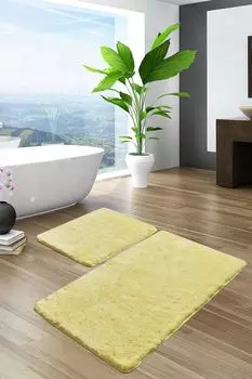 Mijolnir, Havai- CHL2441, лимон, коврики для ванной, 1450 гр/м, 100% полиакрил, желтый