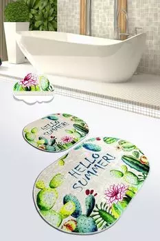 Mijolnir, Hello- CHL4506, разноцветный, коврики для ванной, 700 г/м, 100% бархатная ткань, мультиколор