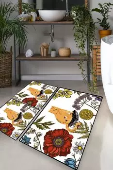 Mijolnir, Hennaed Cat, набор ковриков для ванной (3 шт.), разноцветный, 100 % ПОЛИЭСТЕР, 50 х 60 см, мультиколор