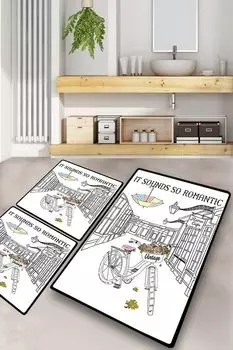 Mijolnir, It Sounds So Romantic, набор ковриков для ванной (3 шт.), разноцветный, 100 % ПОЛИЭСТЕР, 50 x 60 см, мультиколор