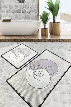 Mijolnir, Katt- CHL5178, разноцветный, коврики для ванной, 700 г/м, 100% бархатная ткань, мультиколор