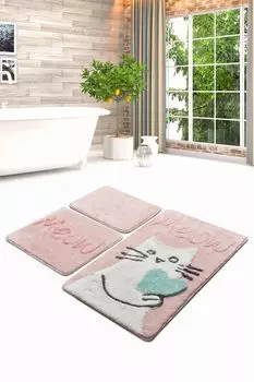 Mijolnir, Kedicik- ALS2099, разноцветный, коврики для ванной, 1450 г/м, 100% полиакрил, мультиколор