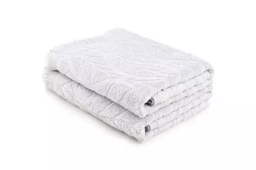 Mijolnir, Leaf - Light Grey, комплект полотенец (2 шт), светло-серый, 100% ХЛОПОК, 50 х 90 см