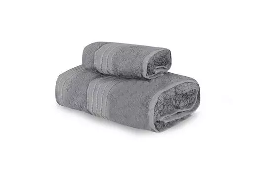 Mijolnir, London - Антрацит, комплект полотенец (2 шт.), антрацит, 60% ХЛОПОК / 40% БАМБУК, 30 х 50 см, серый