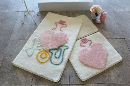 Mijolnir, Love- ALS2102, разноцветный, коврики для ванной, 1450 г/м, 100% полиакрил, мультиколор