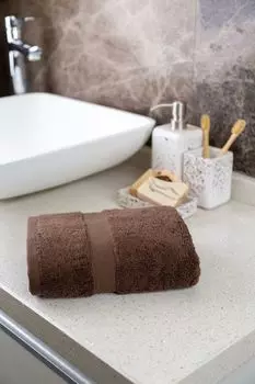 Mijolnir, Luxe - Dark Brown (50 x 90), полотенце, темно-коричневый, 100% ХЛОПОК, 50 x 90 см