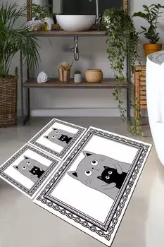 Mijolnir, Mom Cat, набор ковриков для ванной (3 шт.), разноцветный, 100 % ПОЛИЭСТЕР, 50 х 60 см, мультиколор