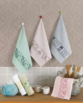 Mijolnir, Набор полотенец для мытья посуды Mix (6 шт), серый, 100% ХЛОПОК, 40 х 60 см