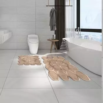 Mijolnir, Nixie- ANR1655, кремовый, коврики для ванной, 1300 гр/м, 100% ПОЛИЭСТЕР, бежевый