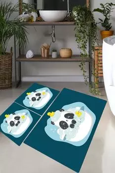 Mijolnir, Panda In The Water, набор ковриков для ванной (3 предмета), разноцветный, 100 % ПОЛИЭСТЕР, 50 x 60 см, мультиколор
