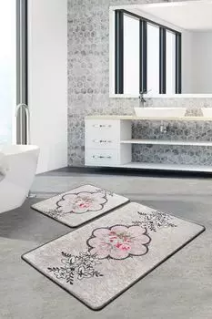 Mijolnir, Rosas- CHL2475, Colorful, коврики для ванной, 700 г/м, 100% бархатная ткань, мультиколор